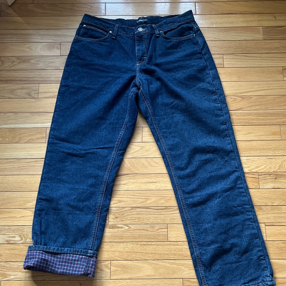 NWOT Cabela’s Plaid Flannel Lined Straight Leg Jeans size 10
